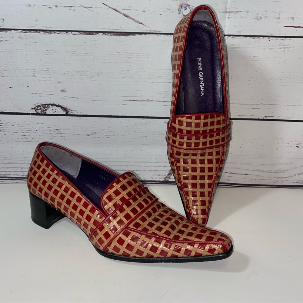 Pons Quintana Womens Pointed Slip ons Rare Leather